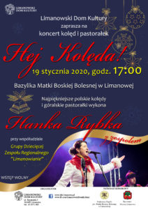Koncert "Hej kolęda!" 19.01. Limanowa - zaproszenie, plakat informacyjny