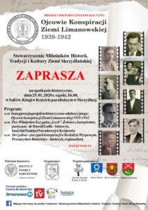 Projekt historyczno - edukacyjny: "Ojcowie konspiracji Ziemi Limanowskiej" - plakat
