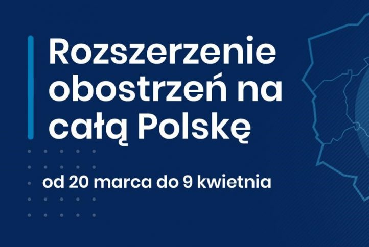 Rozszerzenie obostrzeń na całą Polskę. Plakat