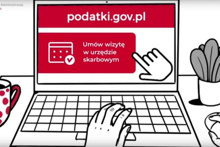 grafika przedstawia laptop na którym otwarta jest strona podatki.gov.pl