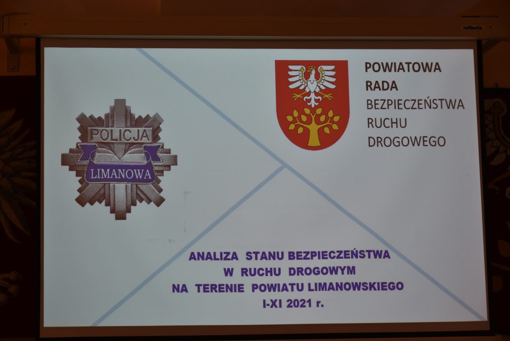I posiedzenie Powiatowej rady Bezpieczeństwa Ruchu Drogowego. Analiza stanu bezpieczeństwa w ruchu drogowym na terenie Powiatu Limanowskiego I-XI 2021 r.