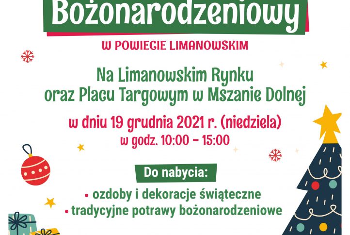 II Kiermasz Bożonarodzeniowy w powiecie limanowskim - plakat informacyjny