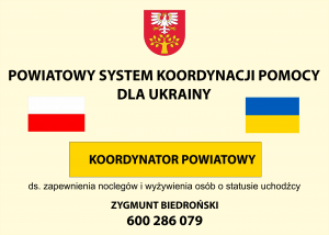 Plakat- Powiatowy System Koordynacji Pomocy dla Ukrainy