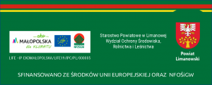 Plakat LIFE - IP Ekomałopolska Małopolska dla klimany powiat limanowski baner