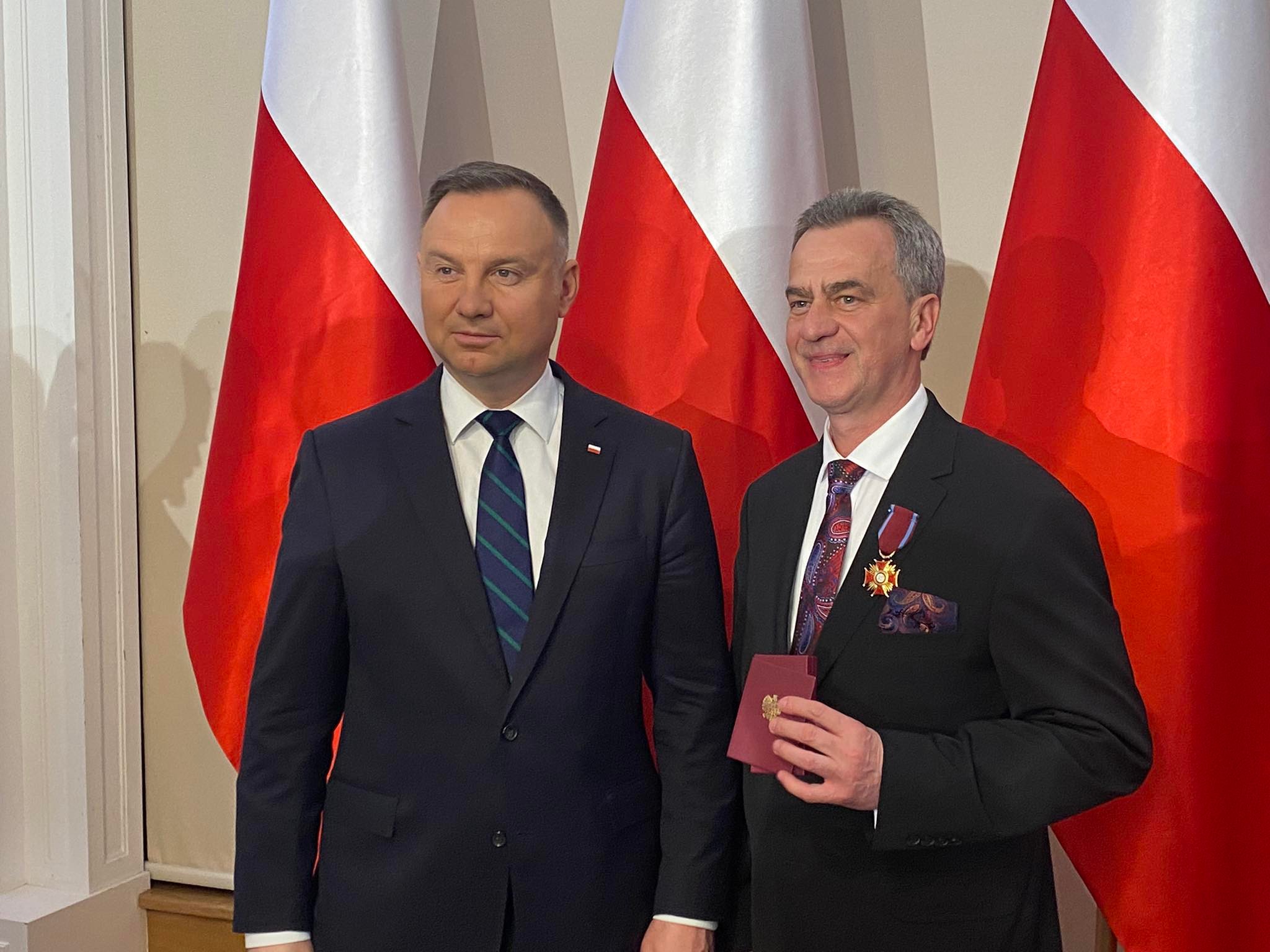 Zdjęcie Starosty wraz z Prezydentem RP Andrzejem Dudą