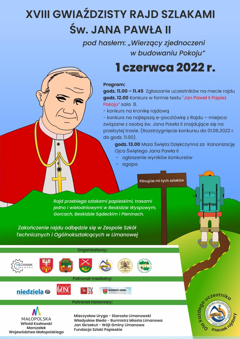 Plakat z Rajdu św. Jana Pawła II