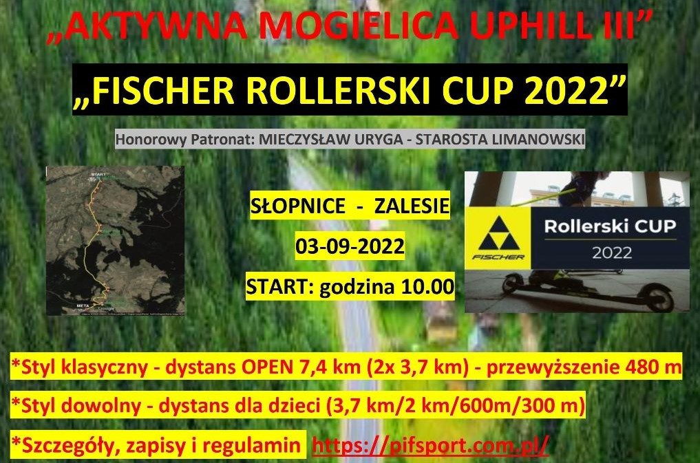 "Aktywna Mogielica UPHILL III" turniej nartorolkowy, plakat