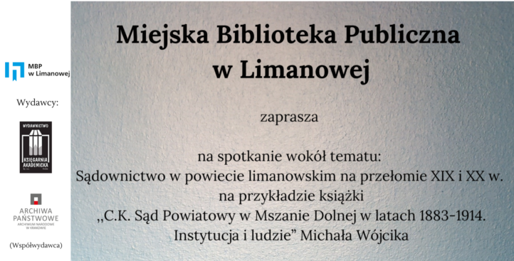 Miejska Biblioteka Publiczna w Limanowej - spotkanie autorskie , banner