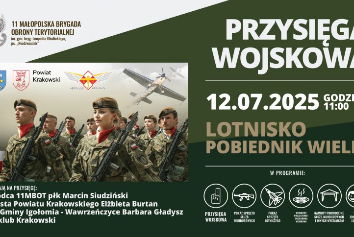 PRZYSIĘGA MAŁOPOLSKICH TERYTORIALSÓW NA TERENIE AEROKLUBU KRAKOWSKIEGO – ZAPOWIEDŹ.