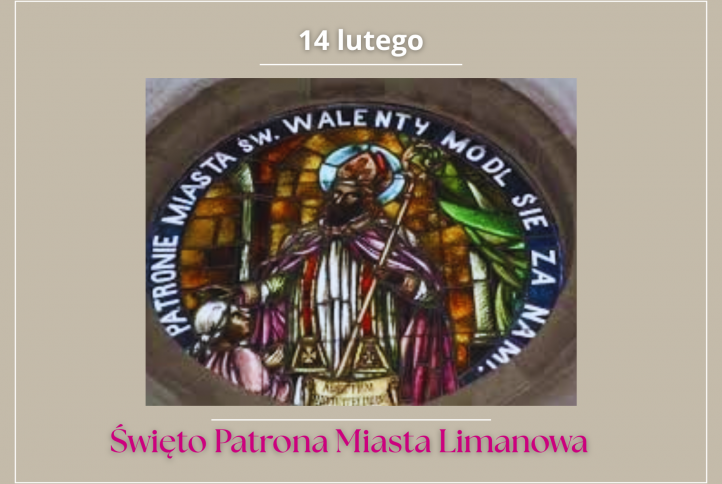 Wizerunek św.Walentego z witraża Bazyliki Matki Boskiej Bolesnej , grafika